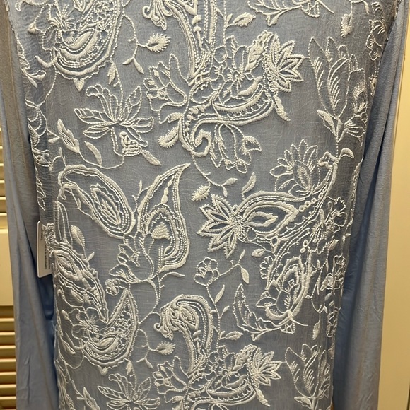 Soft Surroundings Adele Silk Tunic in Baby Blue, Size Medium - Picture 10 of 17